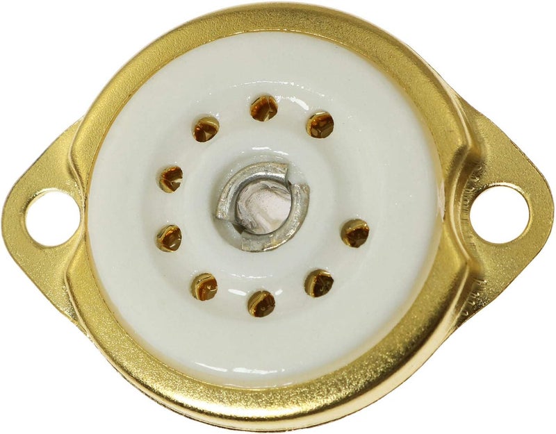SQXBK Vacuum Tube Socket 2PCS Ceramic Gold Plated 9Pin Chassis Mount Vacuum Tube Socket For 12AX7 12AT7 12AU7 ECC83 EL84 6922 Etc Vacuum Tube - Image 2
